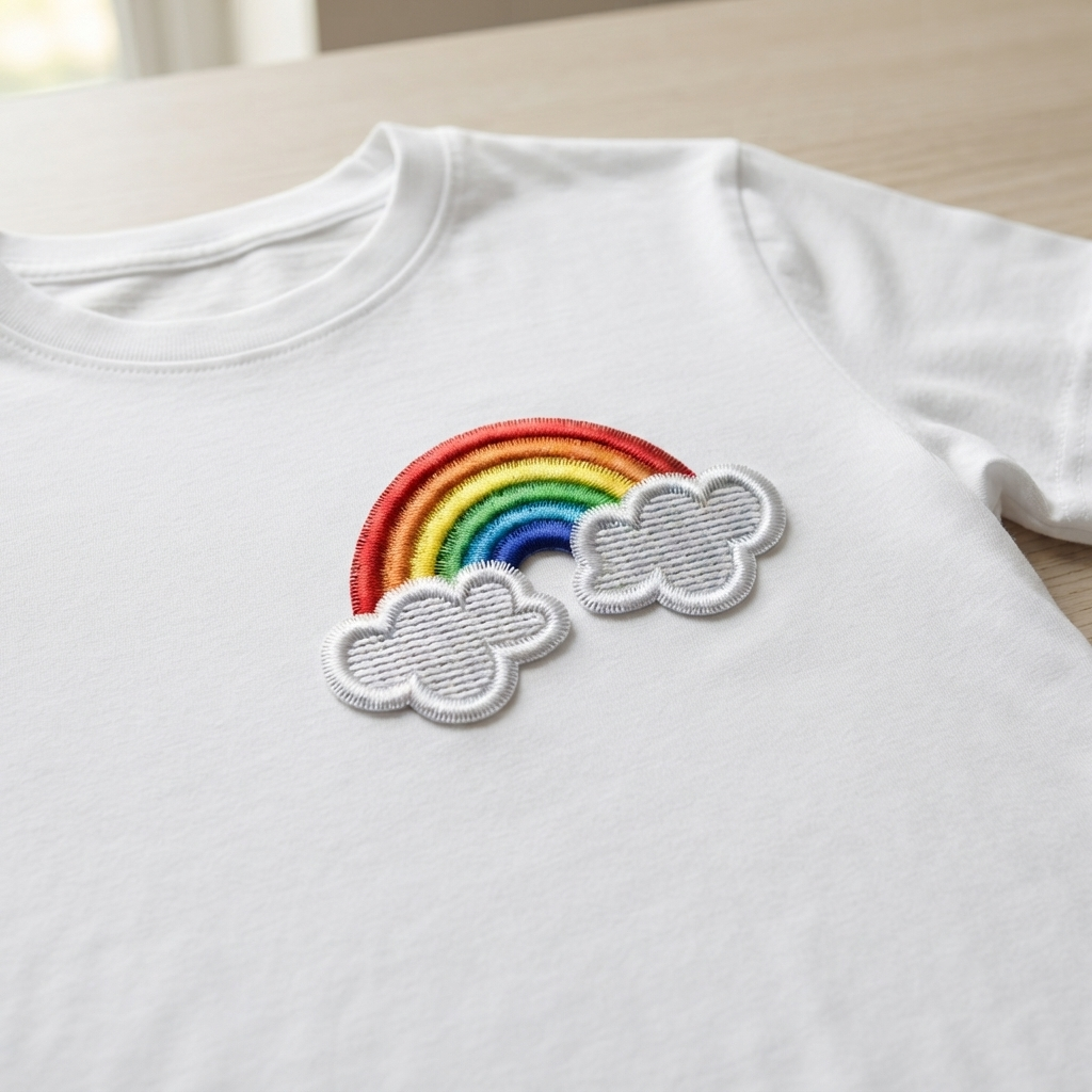 Rainbow Embroidered Patch, Colorful Rainbow Cloud Iron On Patch, Cute Kawaii Applique for Clothing, Jacket, Backpack & DIY Crafts