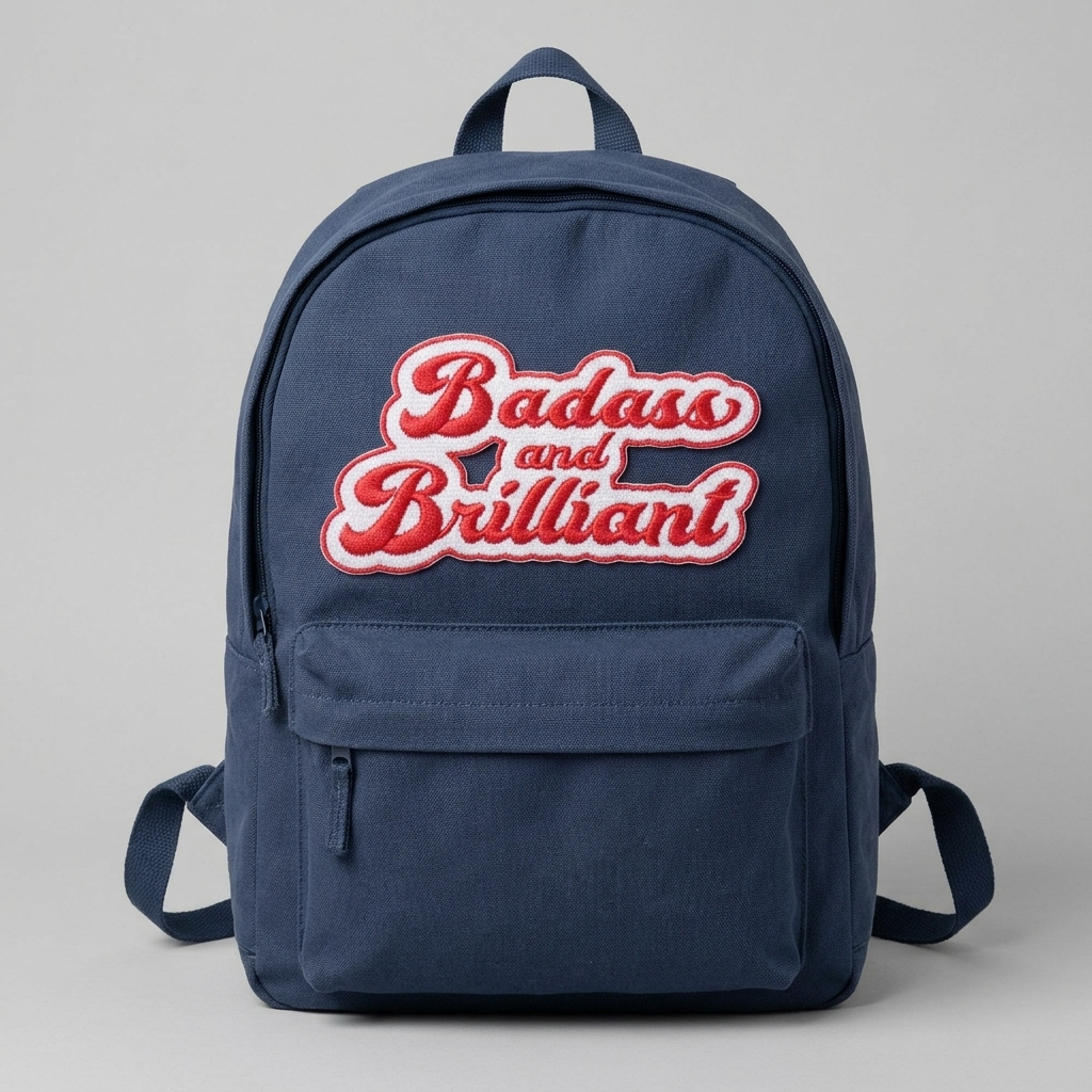 "Badass and Brilliant" Quote Embroidered Patch | Iron-On / Sew-On Slogan Badge