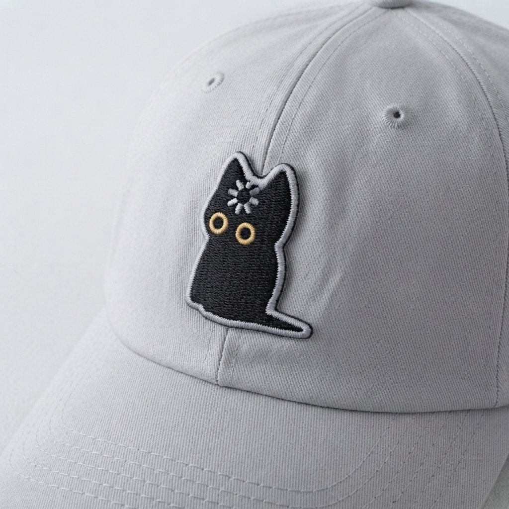 Black Cat Embroidered Patch – Cute Cat Iron-On Patch, Gothic Animal Patch for Jackets, Backpacks & Clothing