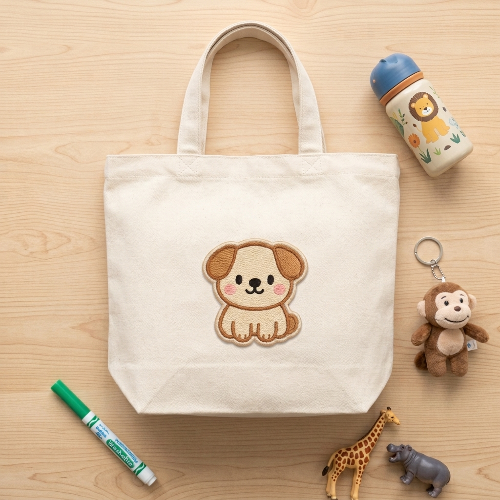 Cute Embroidered Puppy Patch, Kawaii Brown Dog Iron-On Embroidery Applique, Cute Animal Sew-On Patch for Clothes, Bags and Hats