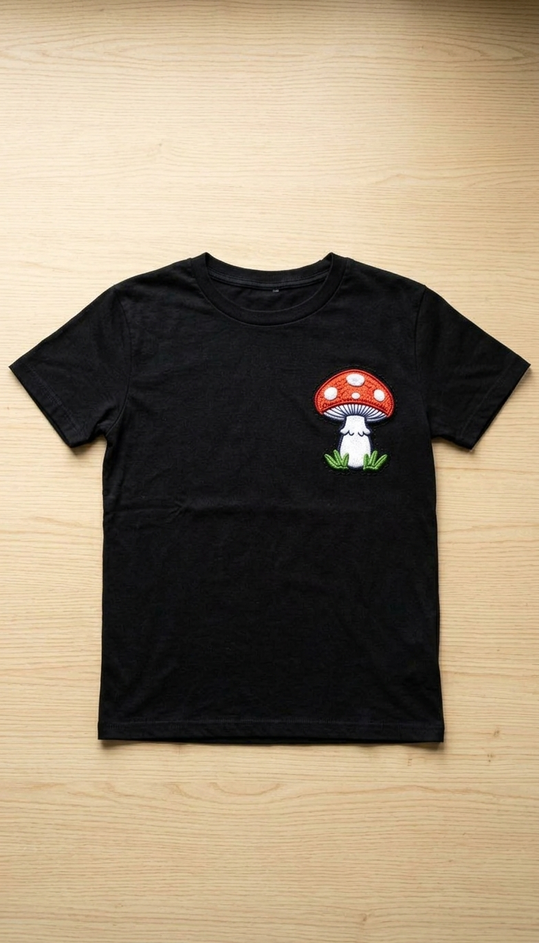 Cute Red Mushroom Embroidered Iron-On Patch, Kawaii Toadstool Mushroom Applique for Clothing, Bags, Hats & DIY Crafts