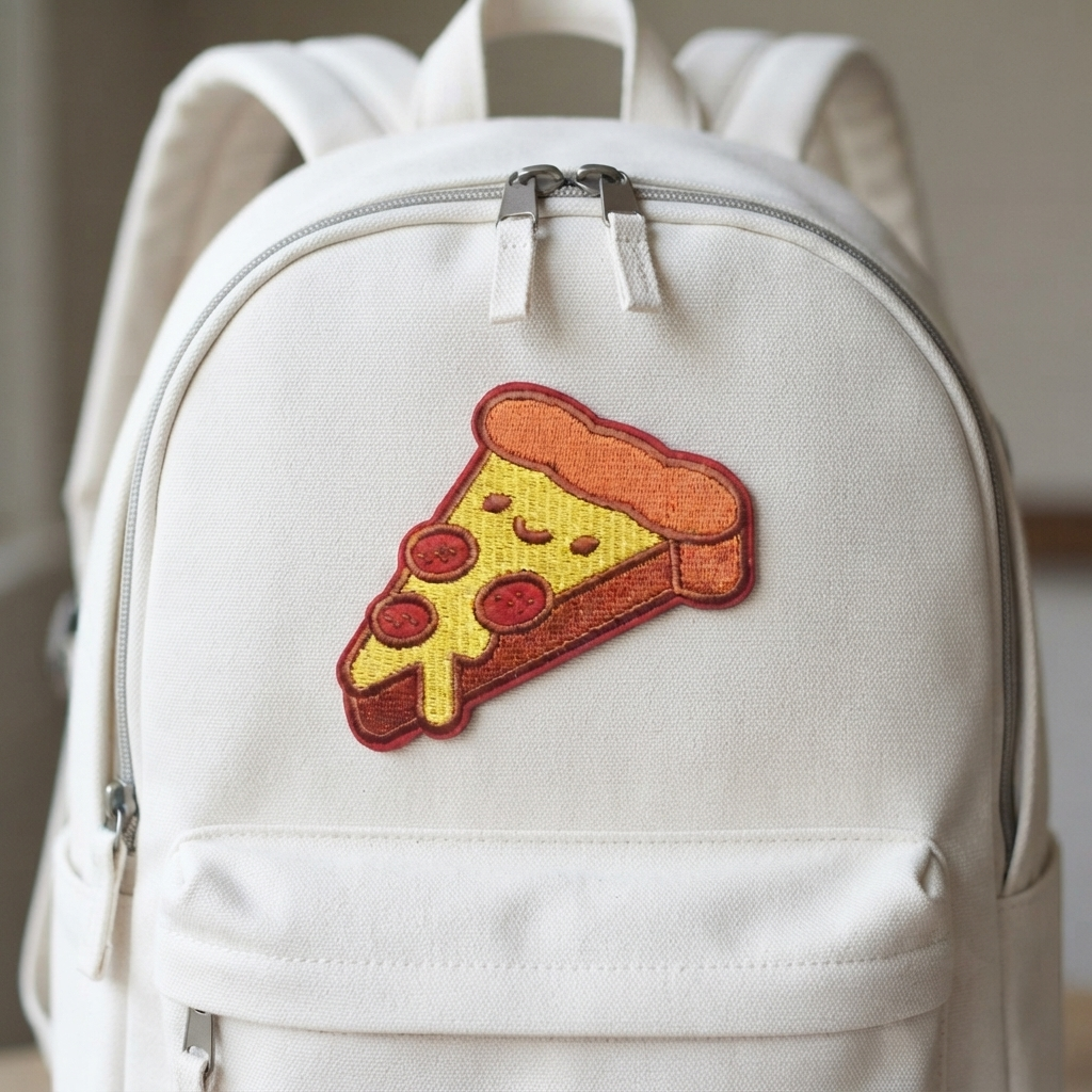 Cute Pizza Embroidered Patch, Kawaii Food Iron On Patch, Pizza Lover Embroidery Patch, Funny Food Clothing Patch
