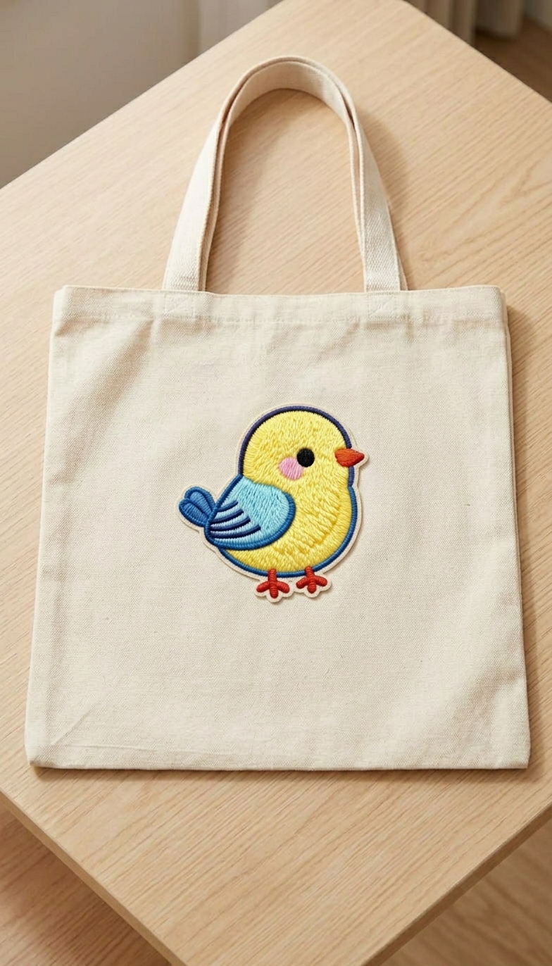 Cute Yellow Bird Embroidered Patch - Iron On / Sew On Applique