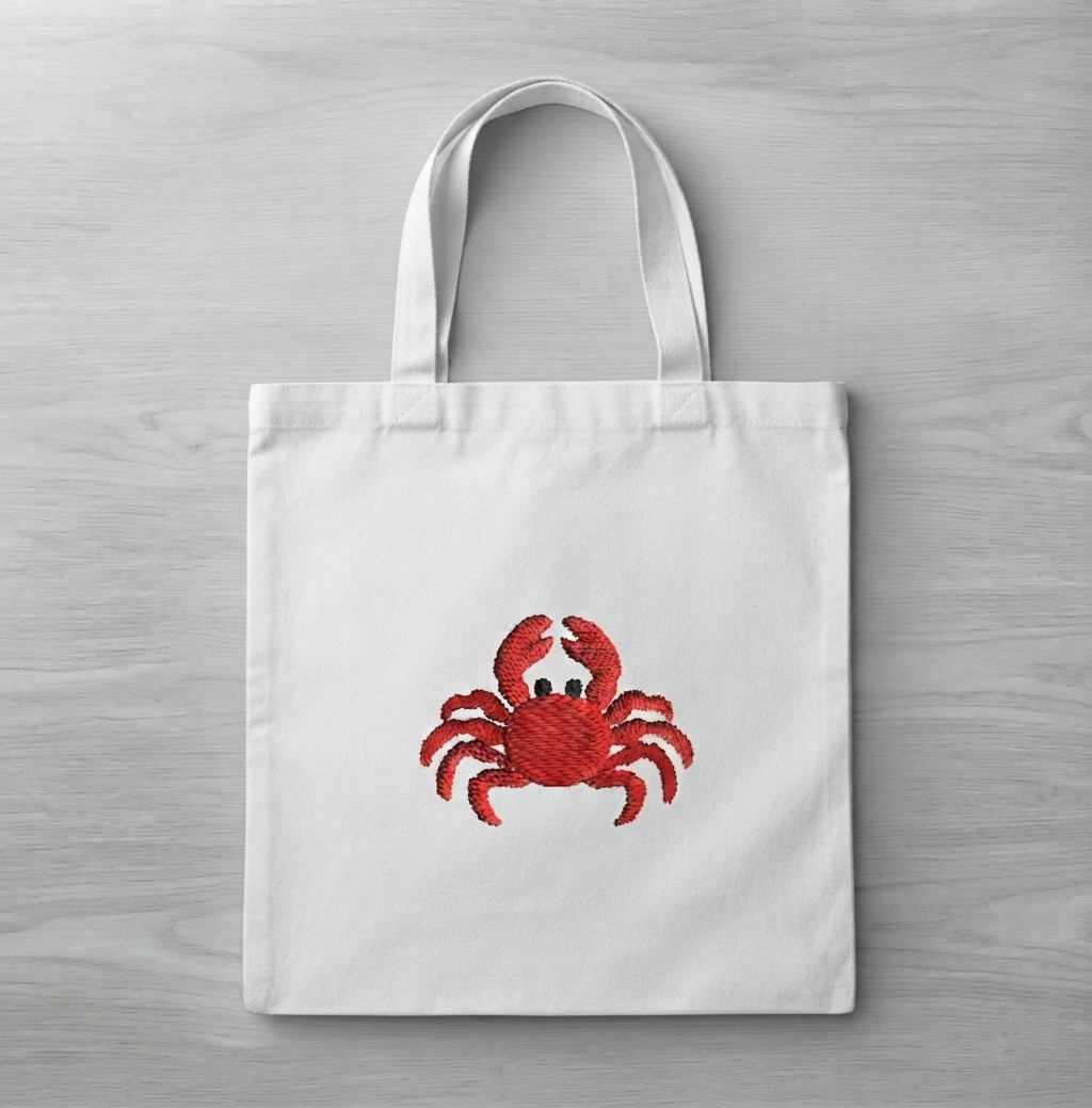 Red Crab Embroidered Patch – Marine Animal Iron On Patch, Ocean Lover Applique, Coastal Sewing Patch