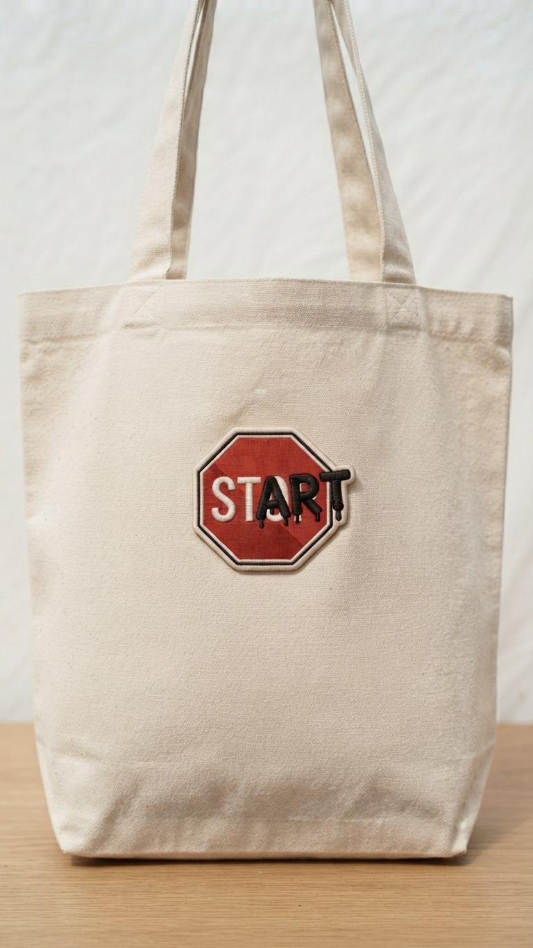 Stop Sign Embroidered Patch – Street Style Warning Sign Iron-On Patch, Dripping Letter Design, Jacket, Hat & Backpack Patch