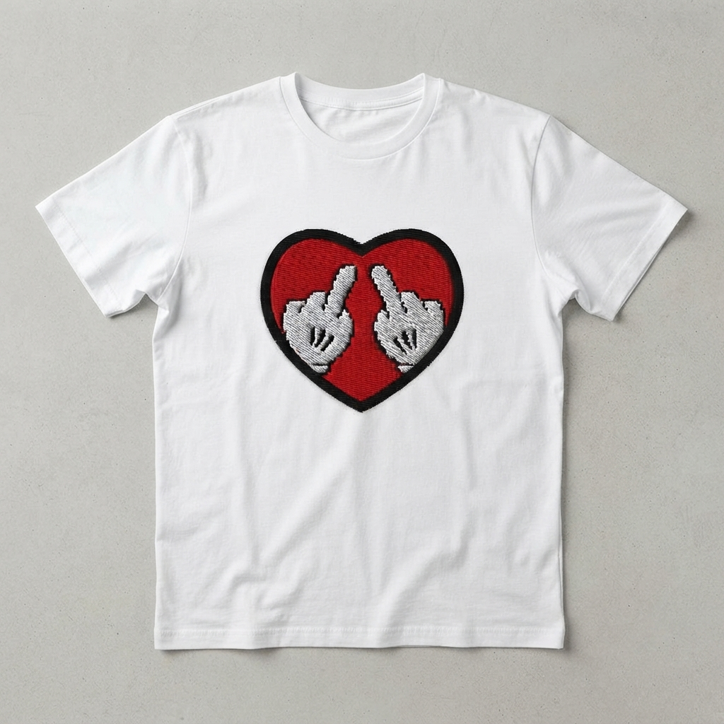 Embroidered Heart Hands Patch, Red Heart Embroidery Patch, Cute Love Iron On Patch, Romantic Sewing Patch for Jacket, Bag & Clothing