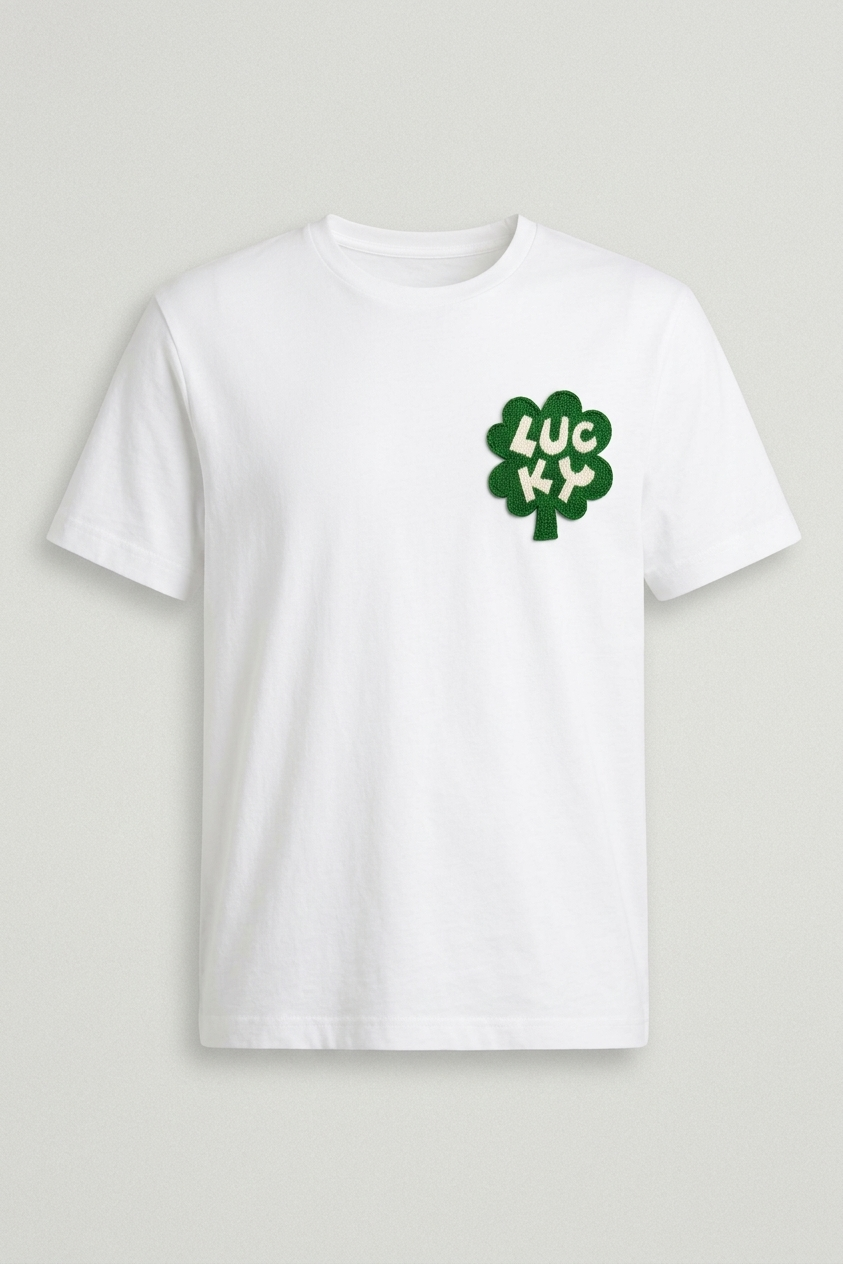 Lucky Clover Embroidered Patch, Green Shamrock Iron-On Applique, Irish Luck Embroidery Badge for Jackets, Hats, Backpacks & Clothing