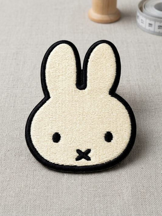 Cute Bunny Embroidered Patch, Kawaii Rabbit Iron-On Patch, Animal Fabric Applique for Jackets, Bags & Clothing