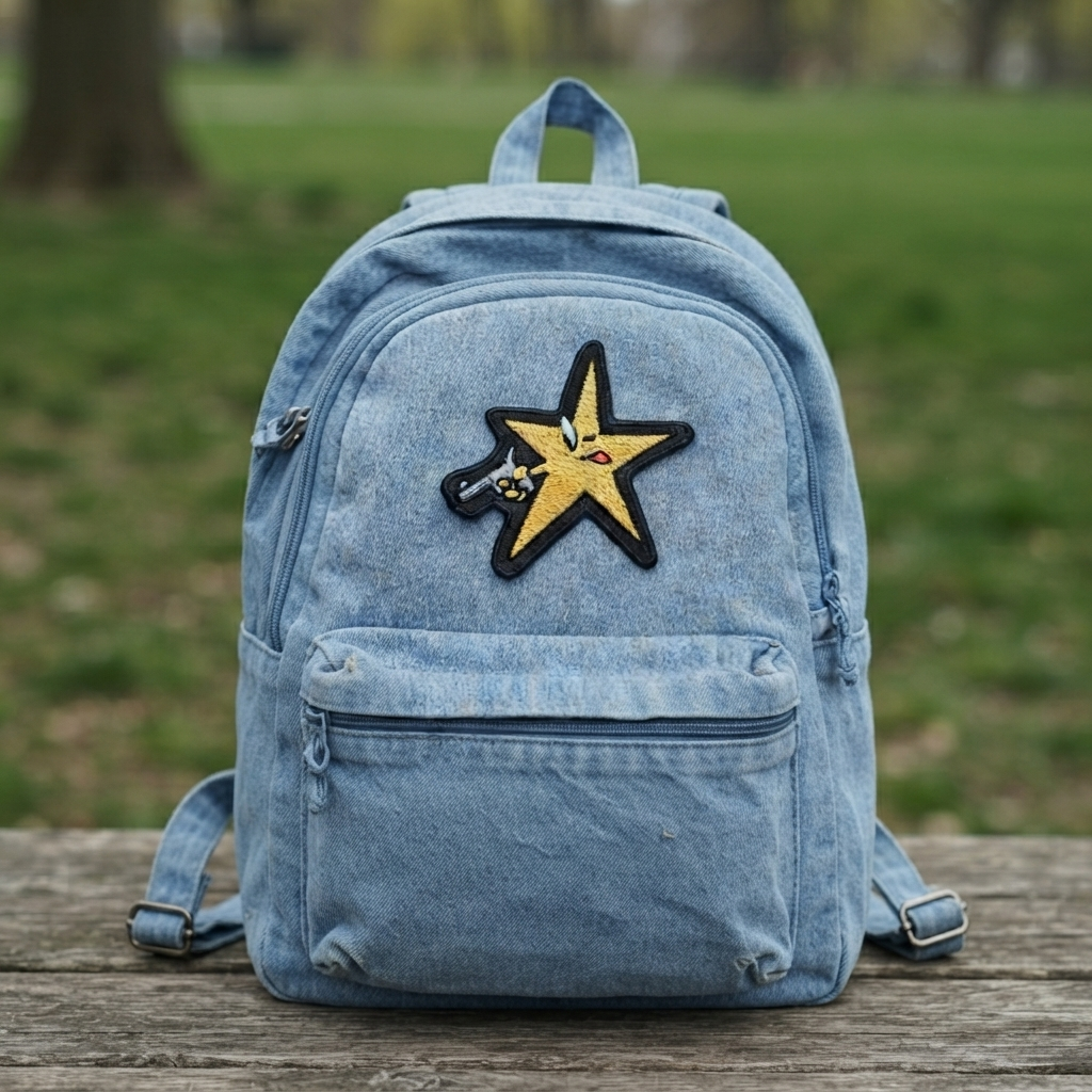 Yellow Star Gun Embroidered Patch, Cute Western Cowboy Star Iron-On Patch, Funny Cartoon Sew-On Patch for Jacket, Hat & Backpack