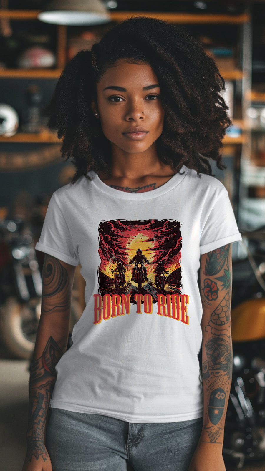 Motorcycle Style T-Shirt, Unisex, Short Sleeve, Designed For Motorcycle Lovers, MOT002