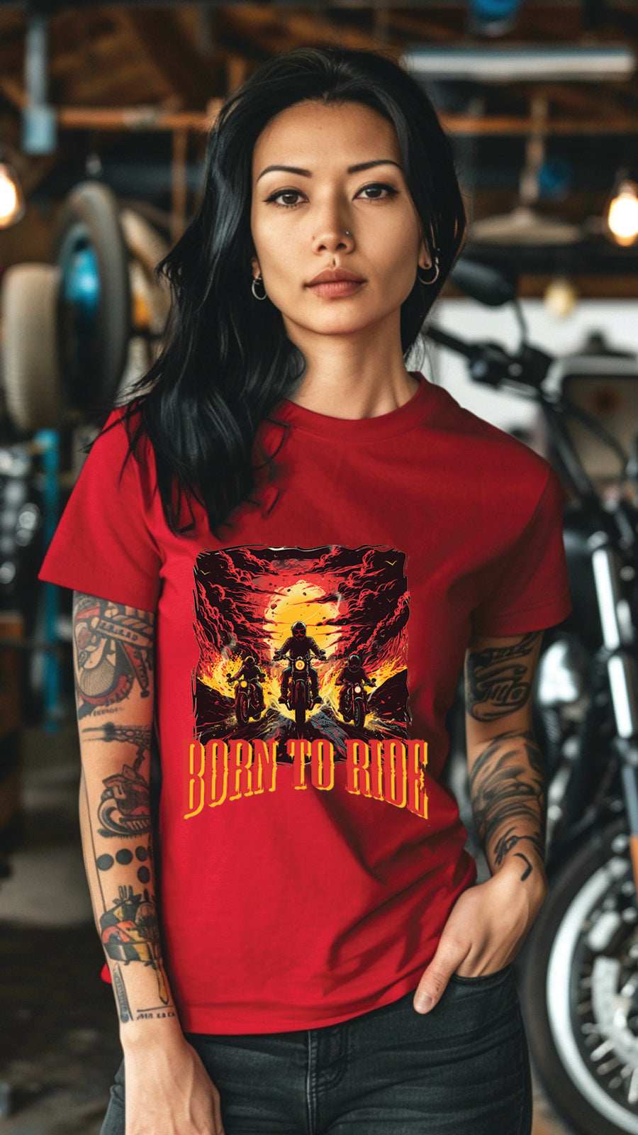 Motorcycle Style T-Shirt, Unisex, Short Sleeve, Designed For Motorcycle Lovers, MOT002