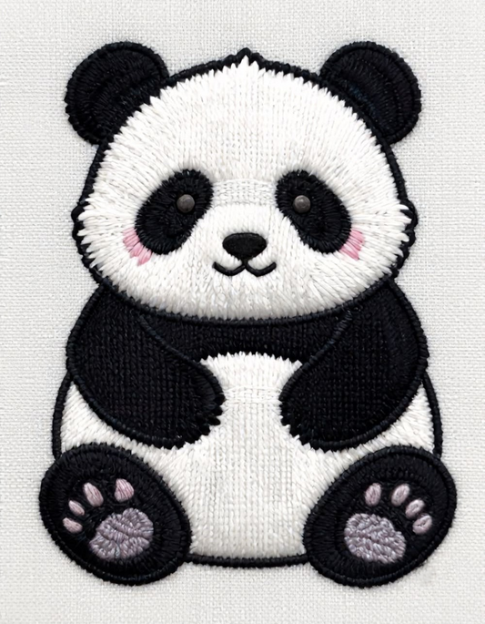 Cute Panda Embroidered Patch – Kawaii Bear Animal Iron-On Patch for Clothing, Bags & Accessories