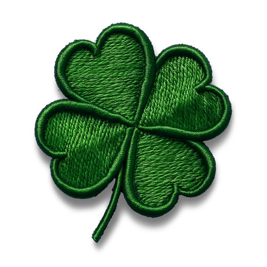 Four Leaf Clover Embroidered Patch, Green Lucky Clover Iron On Patch, St. Patrick’s Day Embroidery Patch