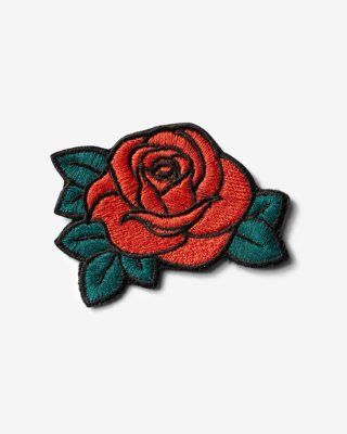 Red Rose Embroidered Patch – Floral Flower Sewing Patch for Jackets, Jeans, Bags & DIY Crafts
