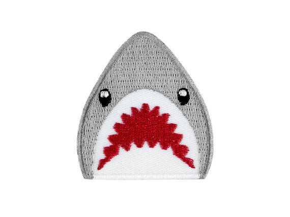 Shark Embroidered Patch, Cute Shark Iron-On Patch, Ocean Animal Embroidery Patch, Marine Life Applique for Jackets, Hats & Bags