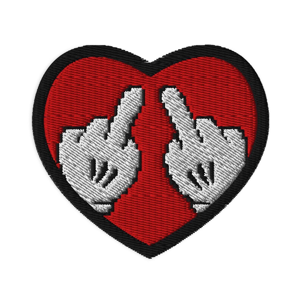 Embroidered Heart Hands Patch, Red Heart Embroidery Patch, Cute Love Iron On Patch, Romantic Sewing Patch for Jacket, Bag & Clothing