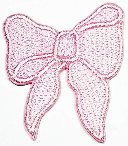 Pink Bow Embroidered Patch – Cute Ribbon Applique Patch for Clothing, Bags & Accessories